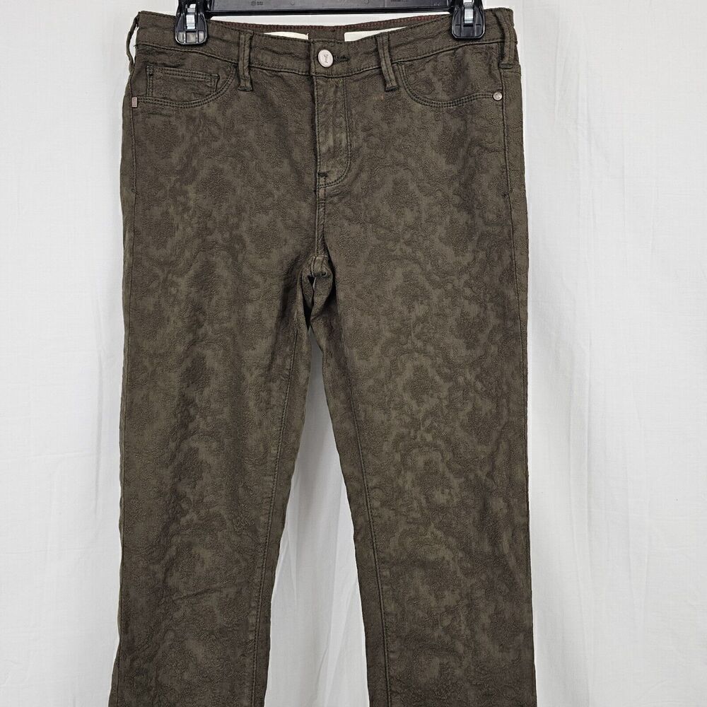 Pilcro and the Letterpress Serif Pants Skinny Straight Leg Textured Womens Sz 28 - Picture 3 of 6
